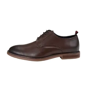 Ben Sherman- BRENT PLAIN-TOE LEATHER DERBY SHOE - DARK BROWN
