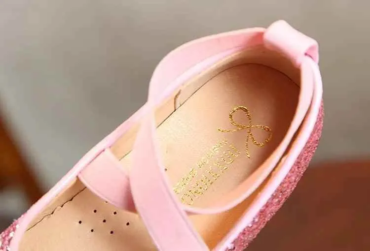 Children's Casual Shoes - Glitter Leather, Soft Shiny Flats - TSS322