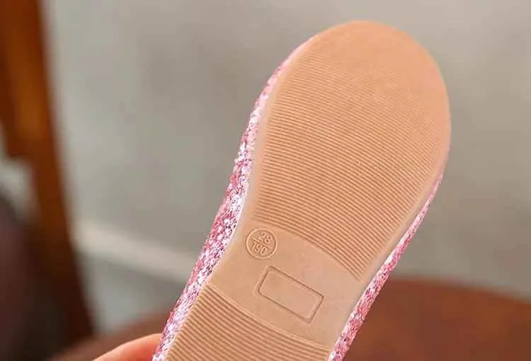 Children's Casual Shoes - Glitter Leather, Soft Shiny Flats - TSS322
