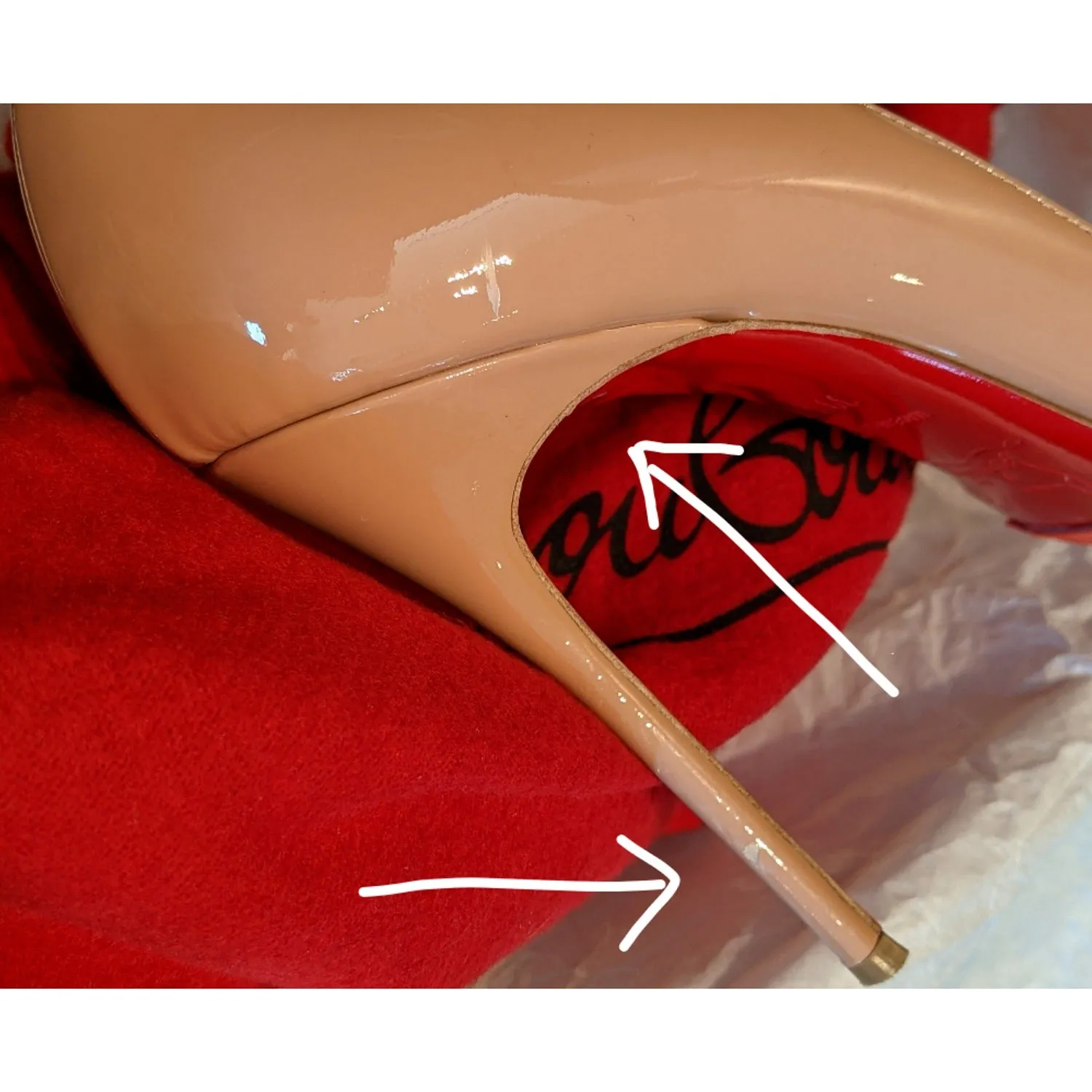 Christian Louboutin Iriza 100 Nude Patent Leather D'Orsay Pumps 39.5