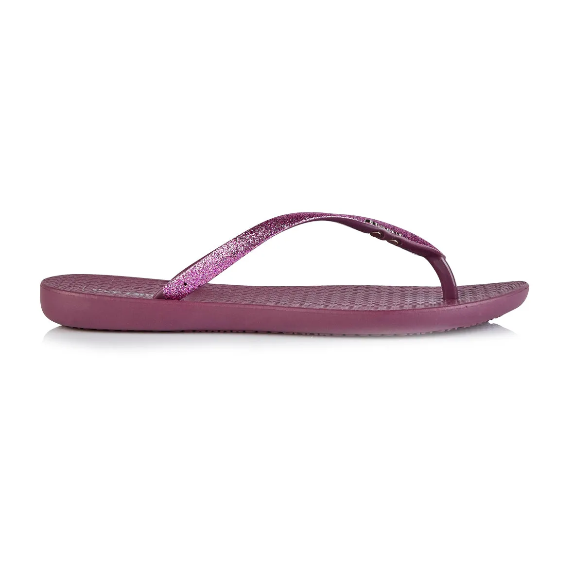 Coloko Orchid Purple Glitter Curve Slim Sole Sparkly Glamorous Flip Flops