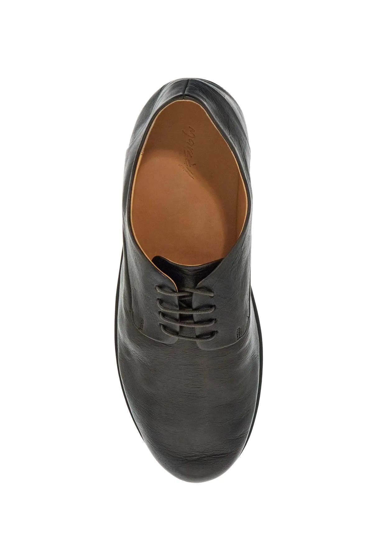 dark brown calfskin derby with leather sole MM4677 P037 T.MORO