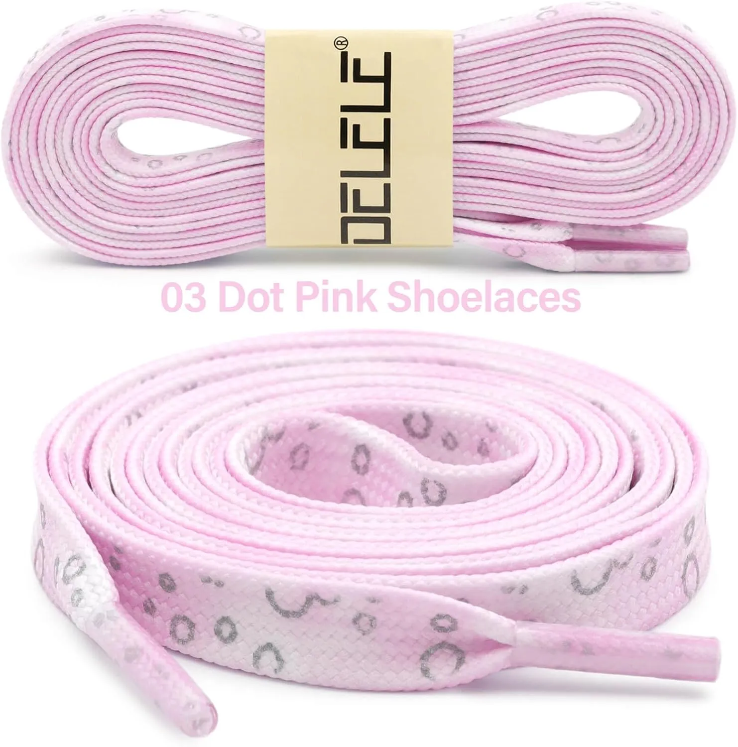 DELELE 2 Pairs Reflective Shoelace Flat Safety Laces for Shoes Sneakers Boots