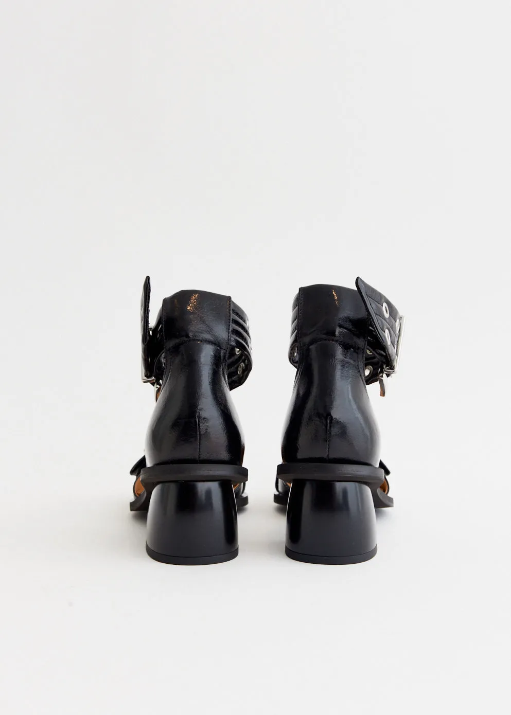Feminine Buckle Open Cut Pumps