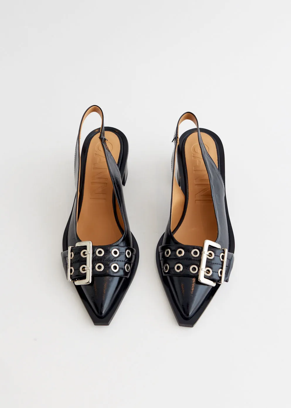 Feminine Buckle Slingback Pumps