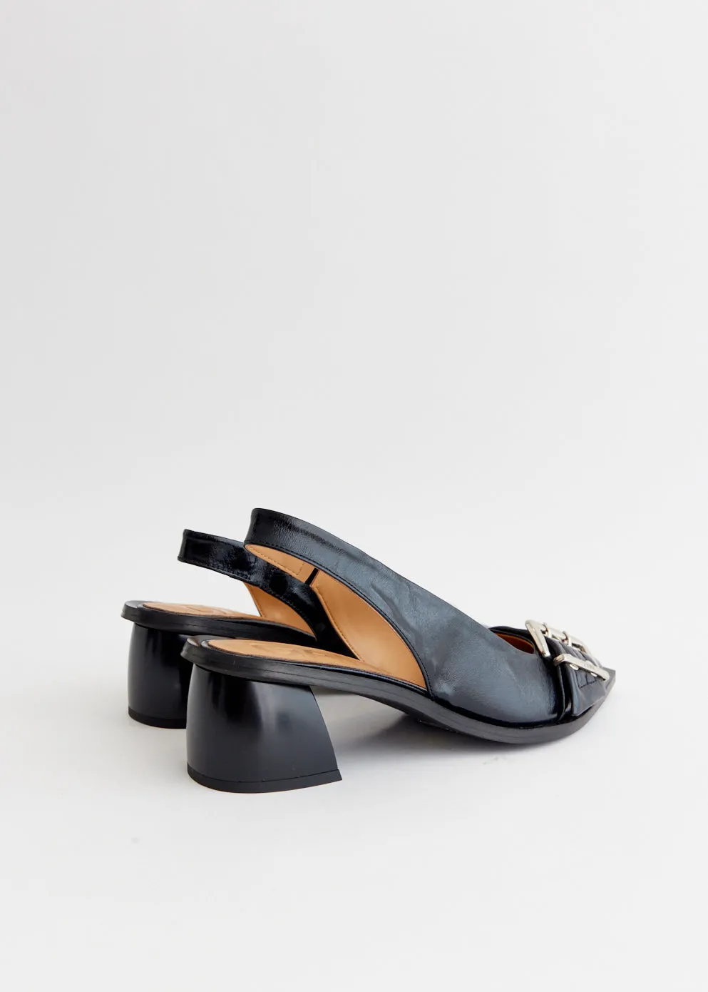 Feminine Buckle Slingback Pumps