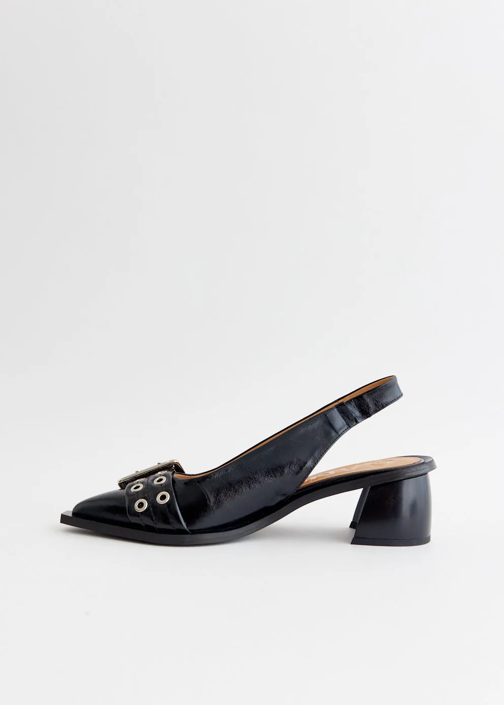Feminine Buckle Slingback Pumps