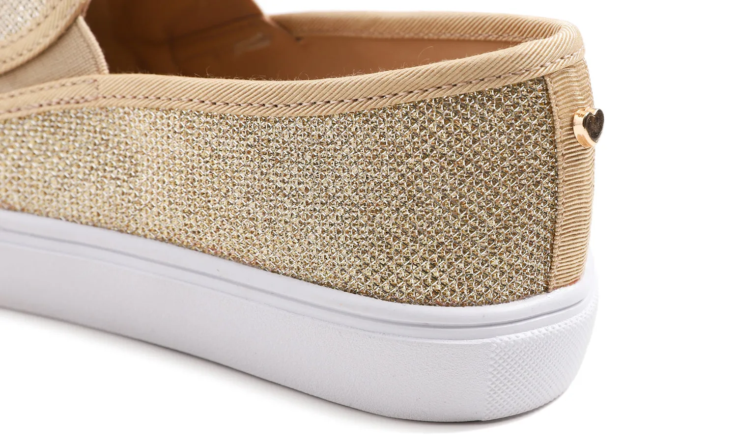Feversole Women's Fashion Slip-On Sneaker Casual Flat Loafers Shiny Lurex