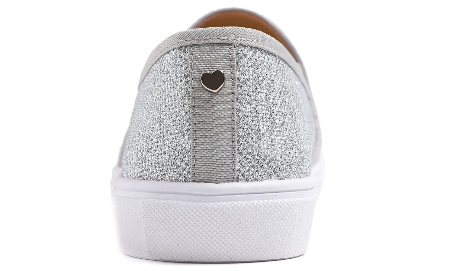 Feversole Women's Fashion Slip-On Sneaker Casual Flat Loafers Shiny Lurex