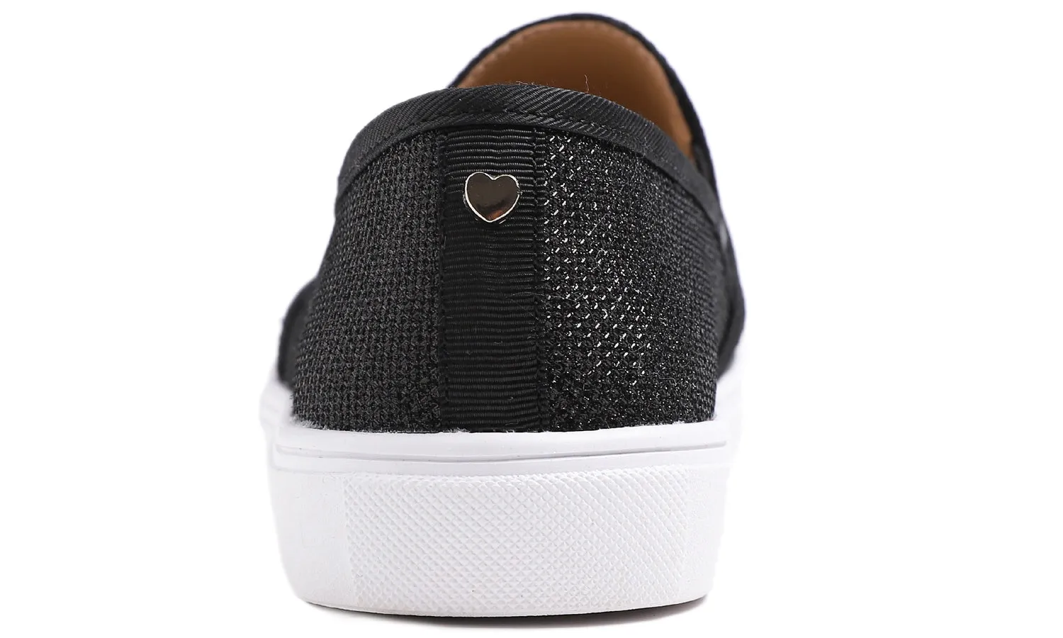 Feversole Women's Fashion Slip-On Sneaker Casual Flat Loafers Shiny Lurex