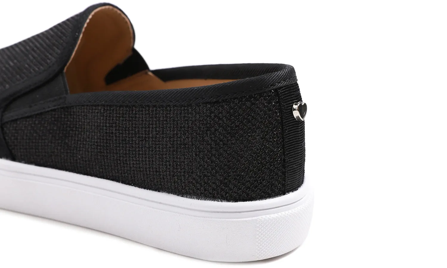 Feversole Women's Fashion Slip-On Sneaker Casual Flat Loafers Shiny Lurex