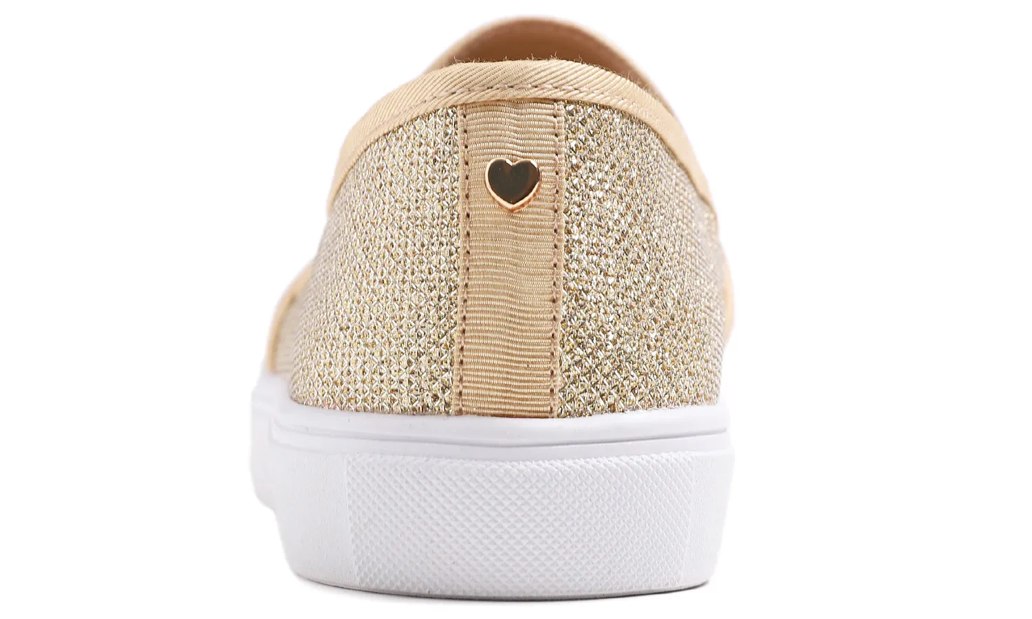 Feversole Women's Fashion Slip-On Sneaker Casual Flat Loafers Shiny Lurex