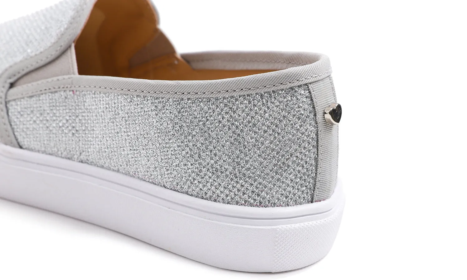 Feversole Women's Fashion Slip-On Sneaker Casual Flat Loafers Shiny Lurex