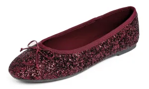 Feversole Women's Sparkle Memory Foam Cushioned Colorful Shiny Ballet Flats Glitter