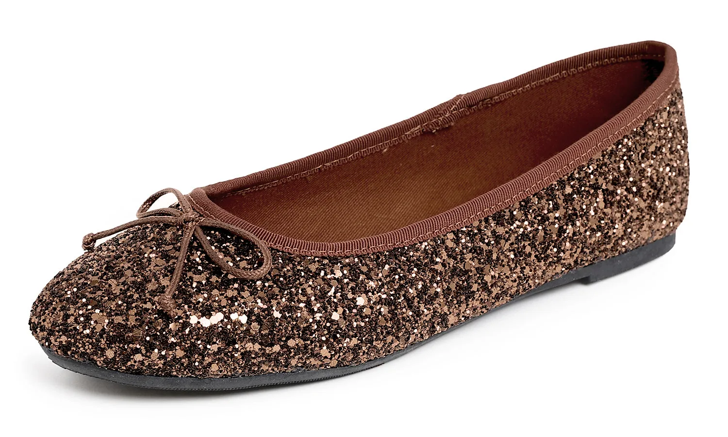 Feversole Women's Sparkle Memory Foam Cushioned Colorful Shiny Ballet Flats Glitter