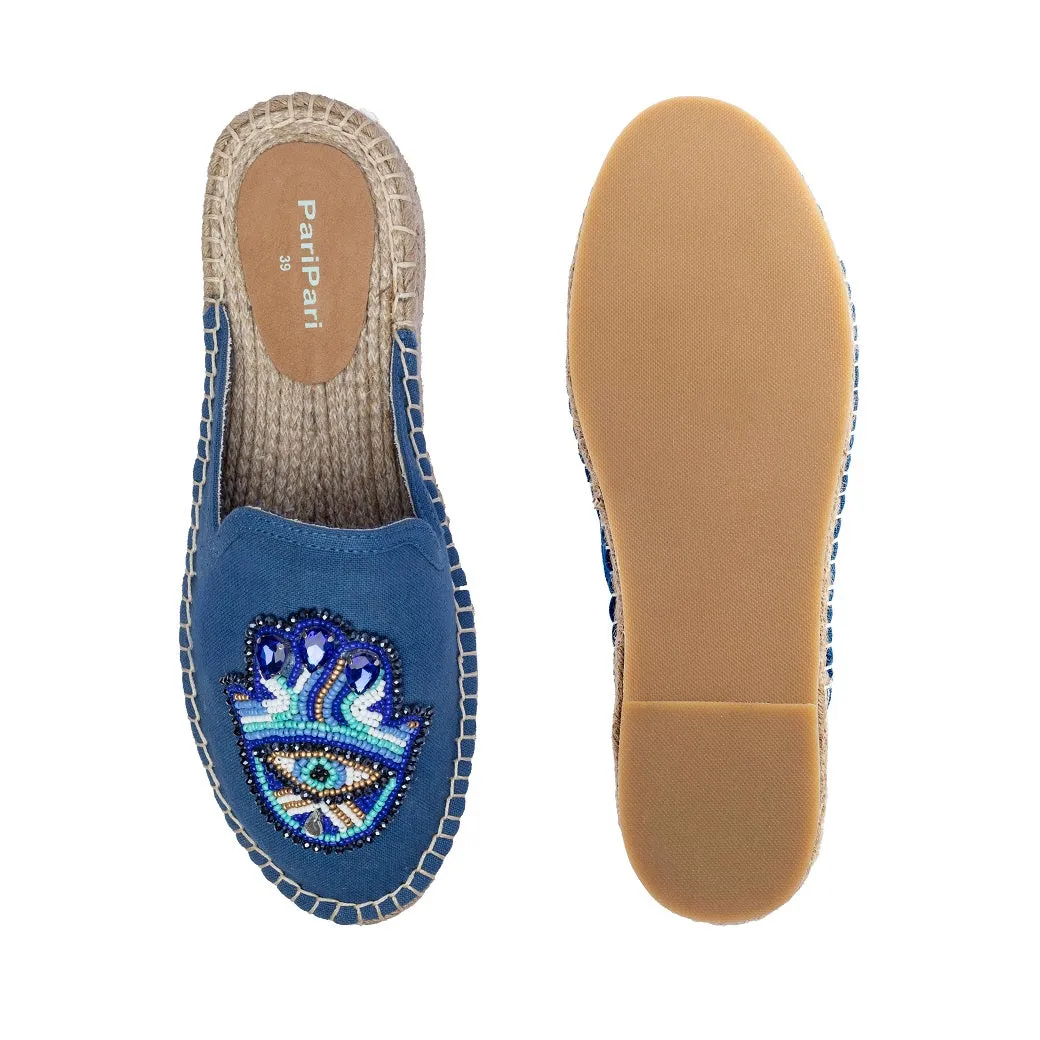 Hamsa Blue Espadrilles Platform
