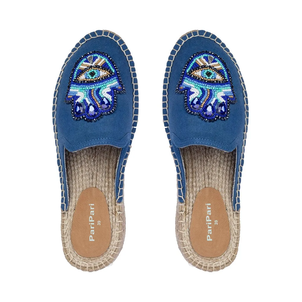 Hamsa Blue Espadrilles Platform