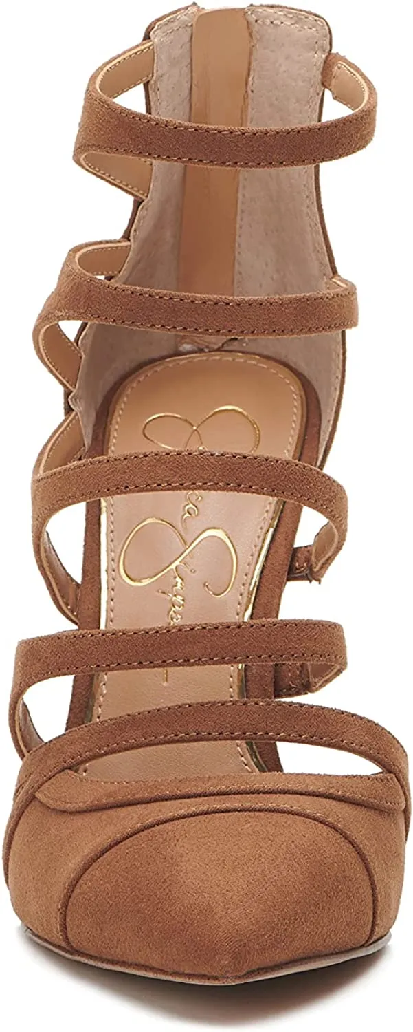 Jessica Simpson Parminda Tobacco Pointed Toe Stiletto Heel Strappy Fashion Pumps