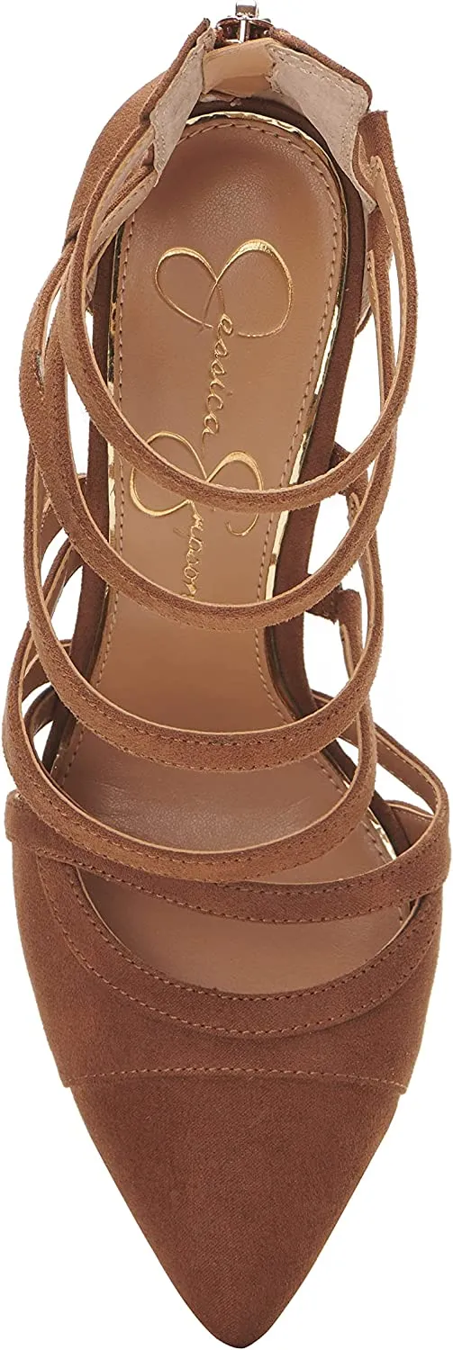 Jessica Simpson Parminda Tobacco Pointed Toe Stiletto Heel Strappy Fashion Pumps