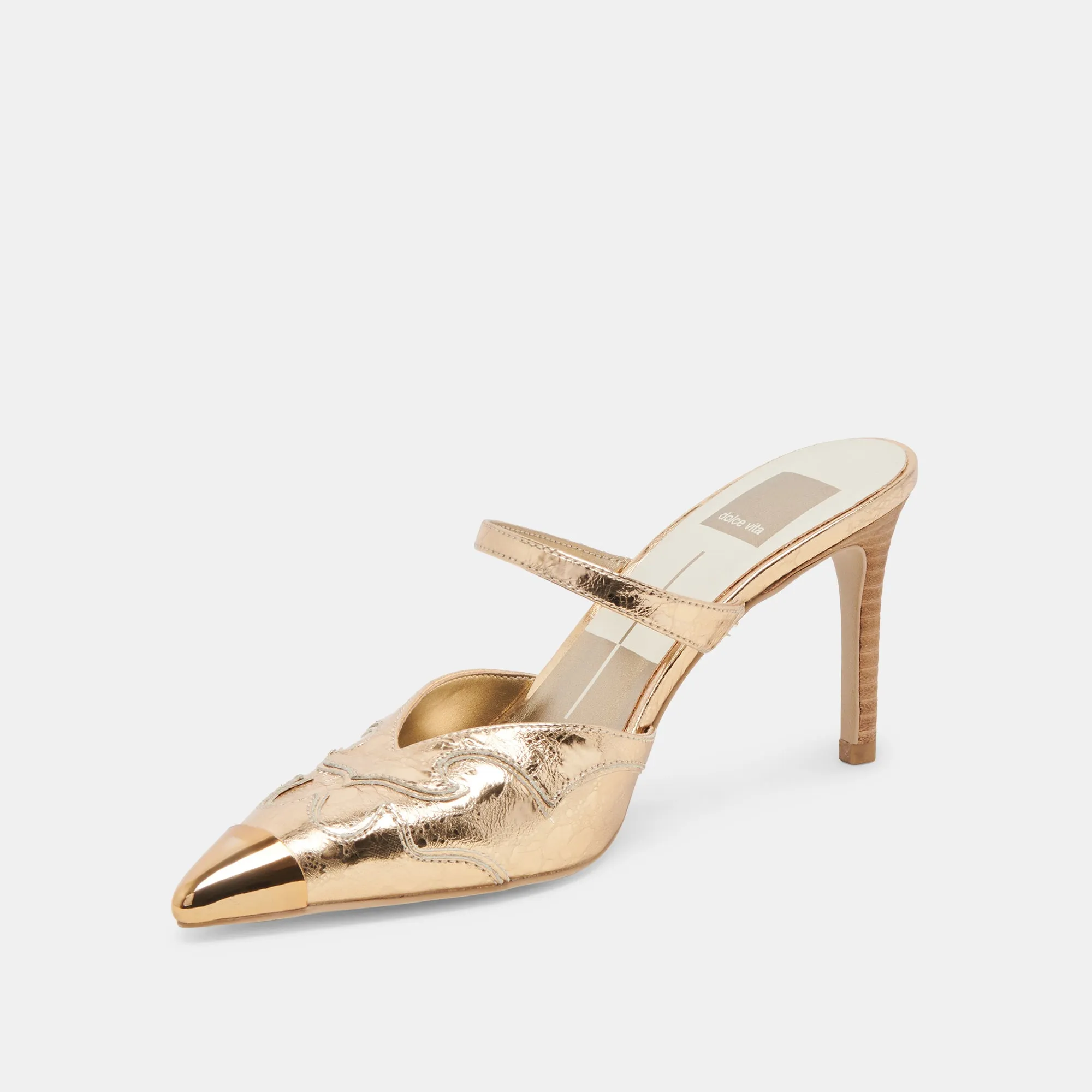 KLOVER HEELS GOLD DISTRESSED LEATHER