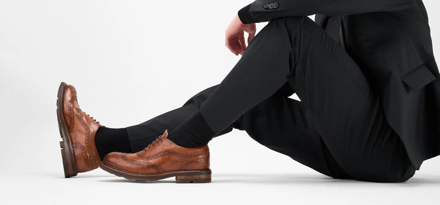 LENNOX cognac brogue oxford shoes.
