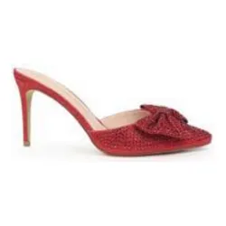 LOLLY HIGH HEEL PUMPS WITH SPARKLY RHINESTONE AND BOW DETAILING