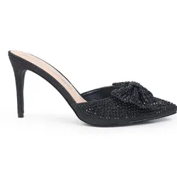 LOLLY HIGH HEEL PUMPS WITH SPARKLY RHINESTONE AND BOW DETAILING