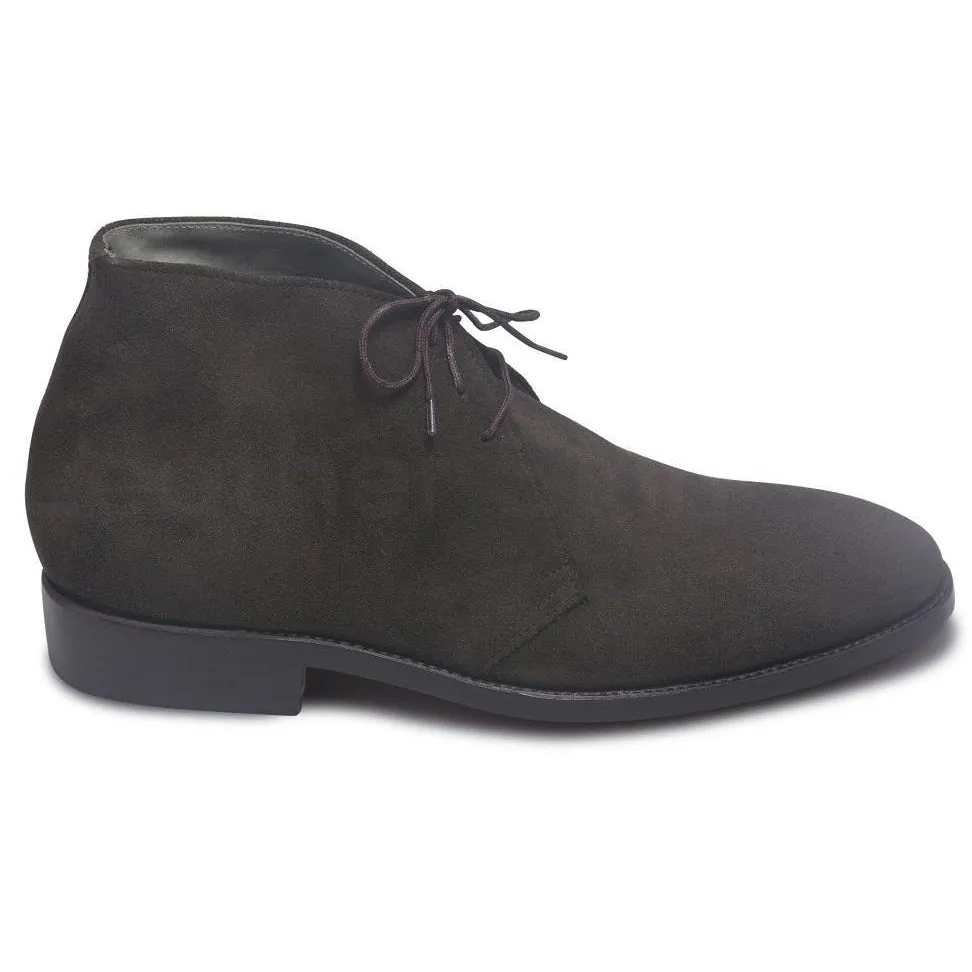 Men Brown Lace Up Suede Chukka Leather Boots