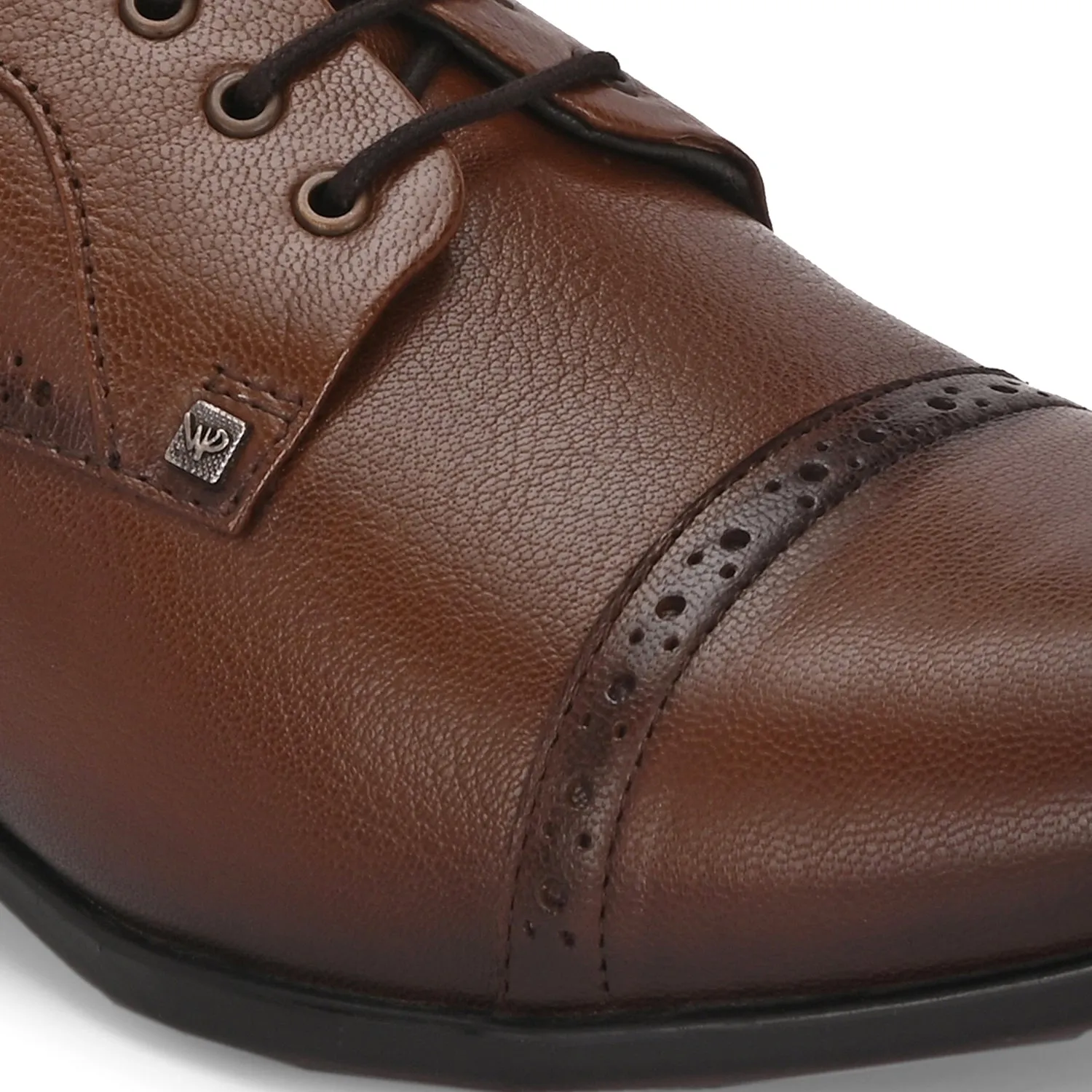 Men Premium Leather Lace-Up Formal Derby Shoes (Ramky-69-Mocca)