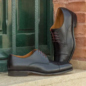 Men's Derby Leather Shoes Wide Plus Size Black 2050