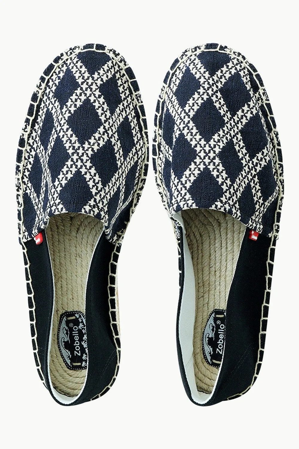 Men's Diagonal Check Print Espadrilles
