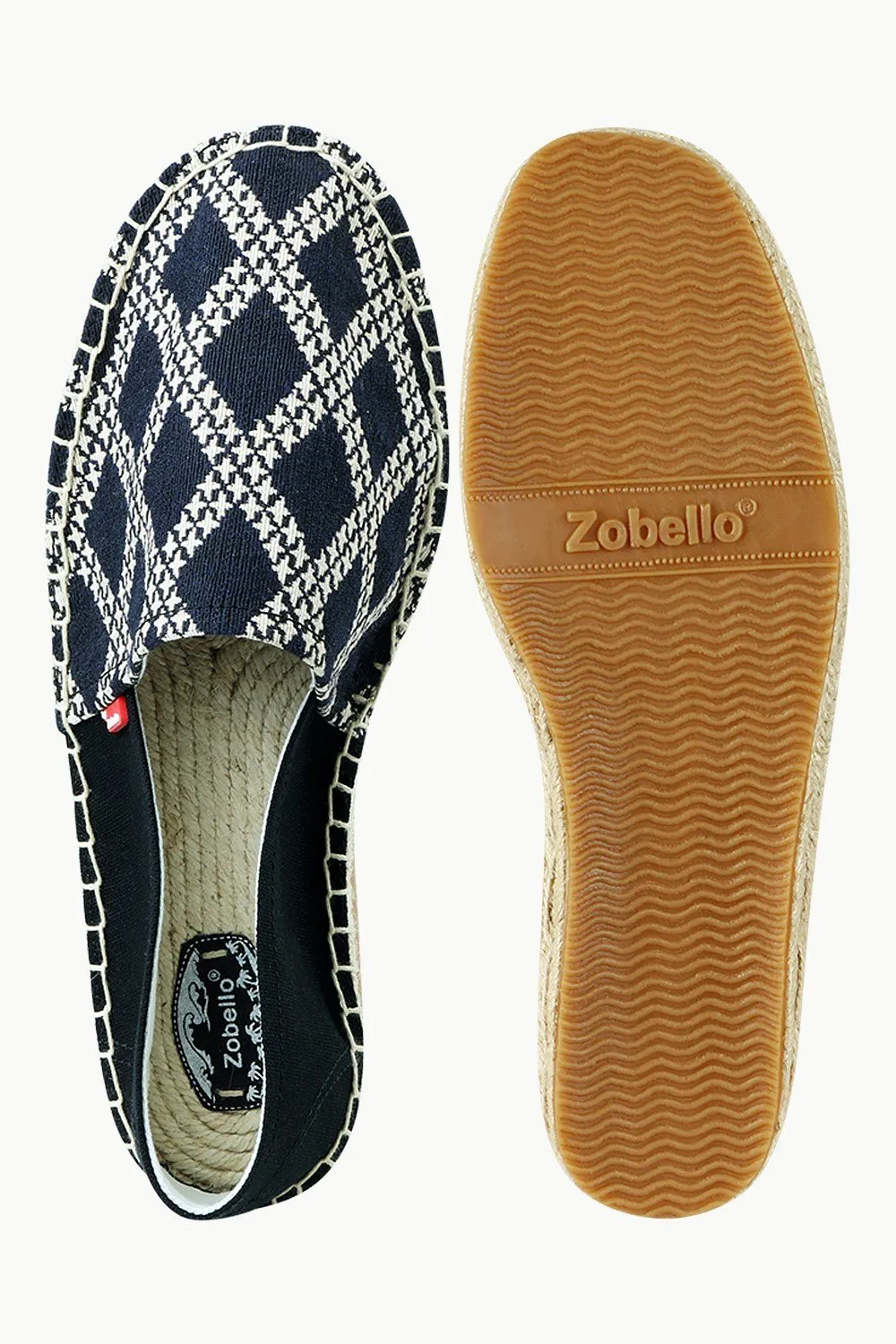 Men's Diagonal Check Print Espadrilles
