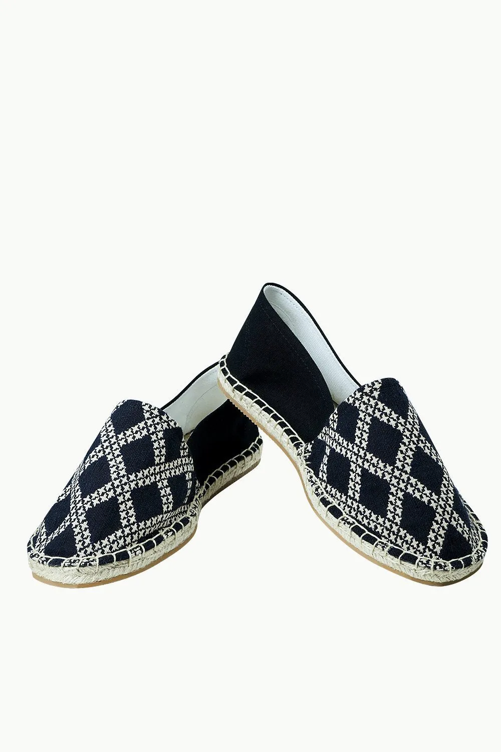 Men's Diagonal Check Print Espadrilles