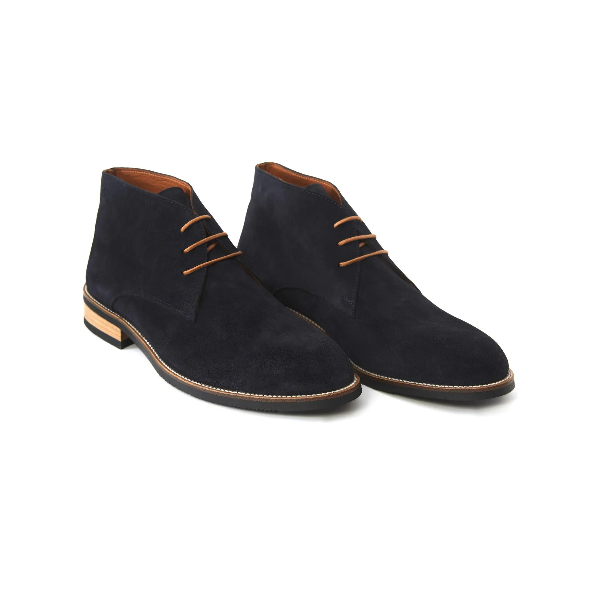 Men's Suede Calf Leather Handmade Derby Boots M10006
