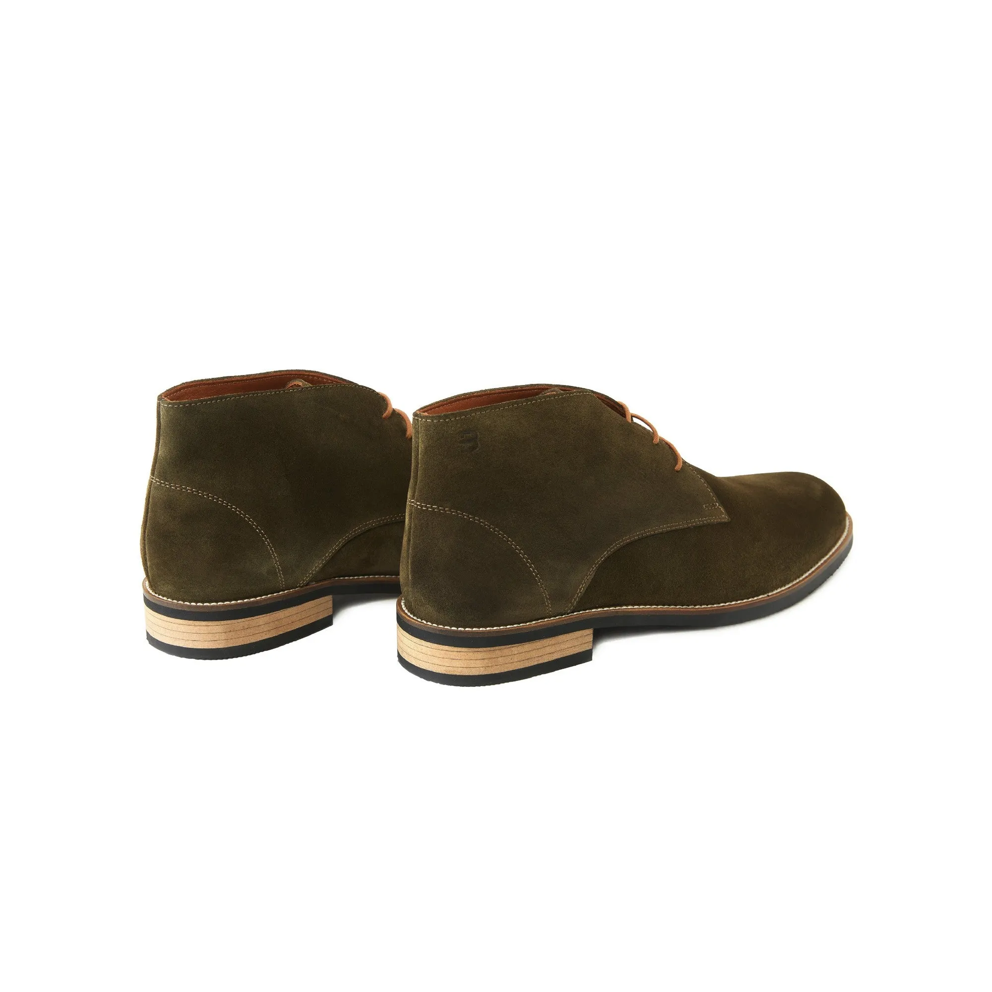 Men's Suede Calf Leather Handmade Derby Boots M10006
