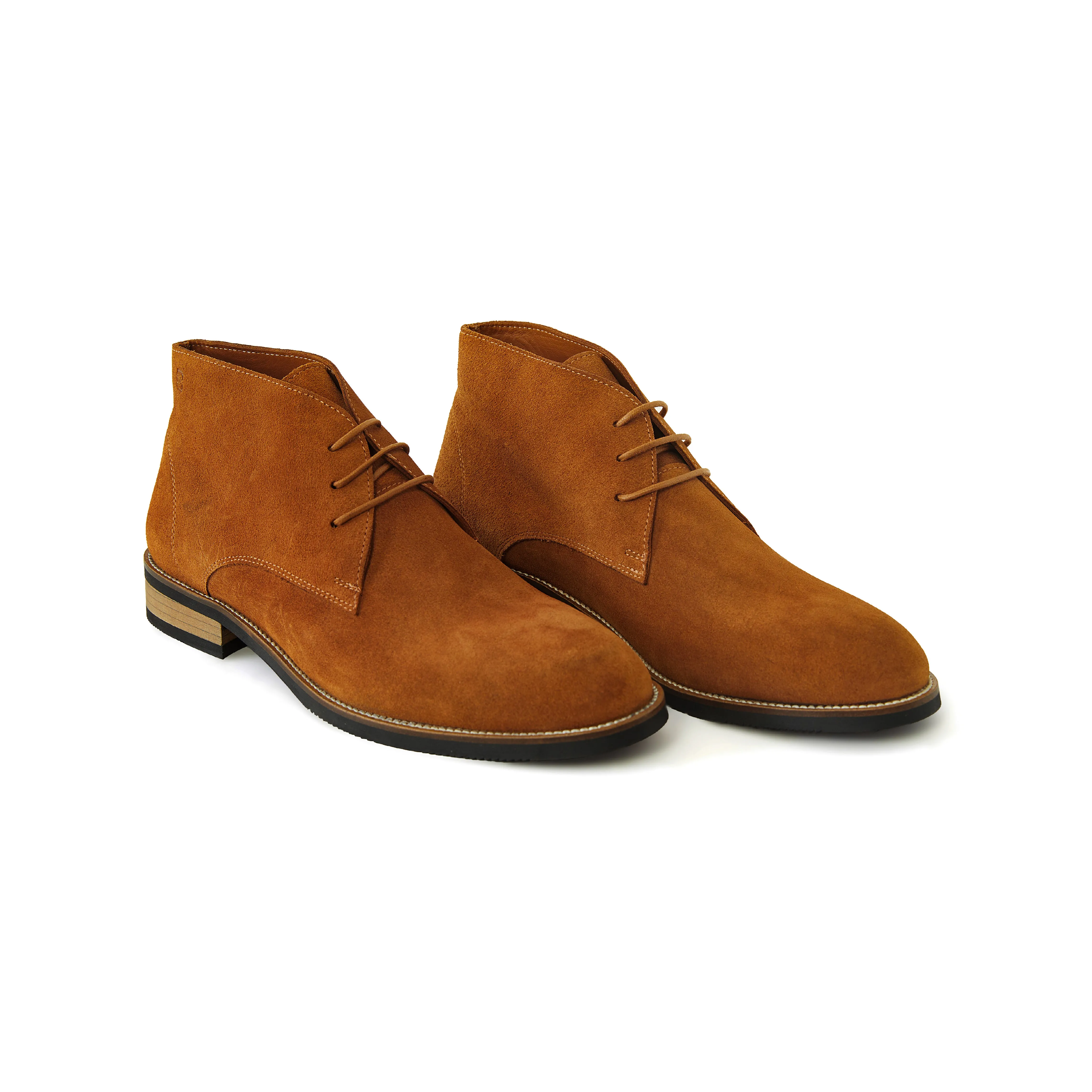 Men's Suede Calf Leather Handmade Derby Boots M10006
