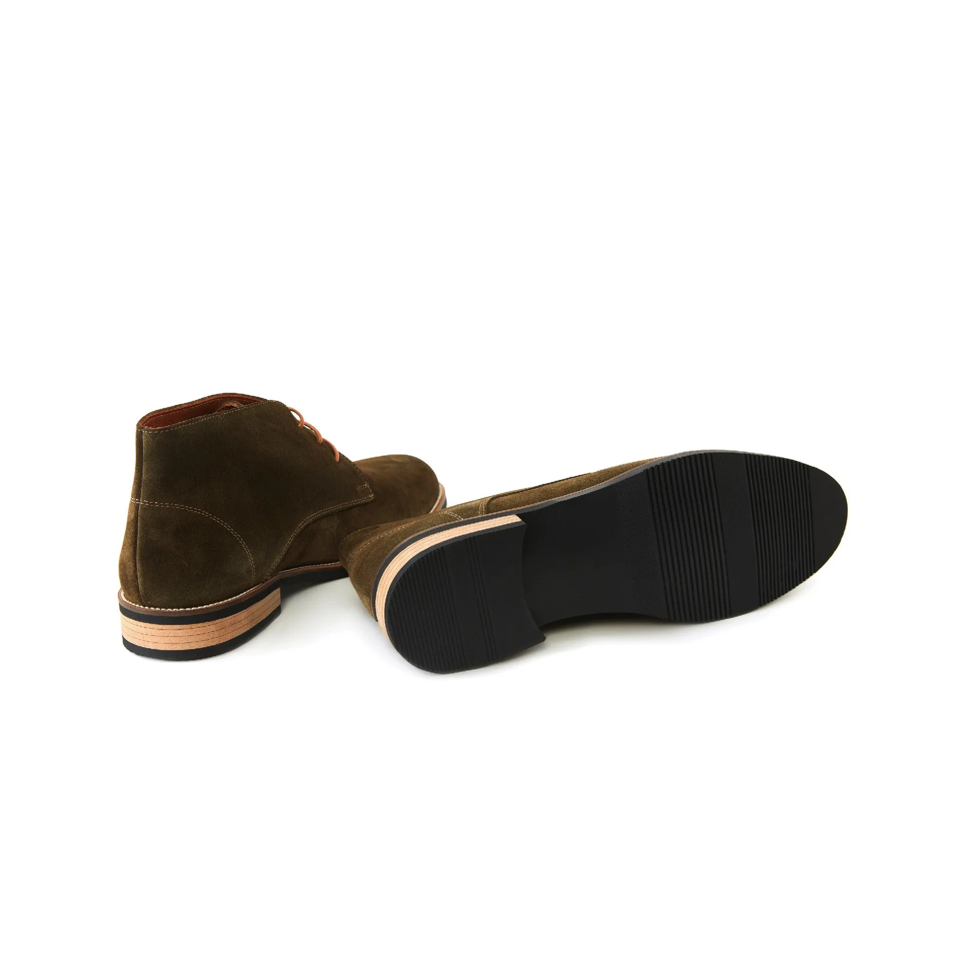 Men's Suede Calf Leather Handmade Derby Boots M10006