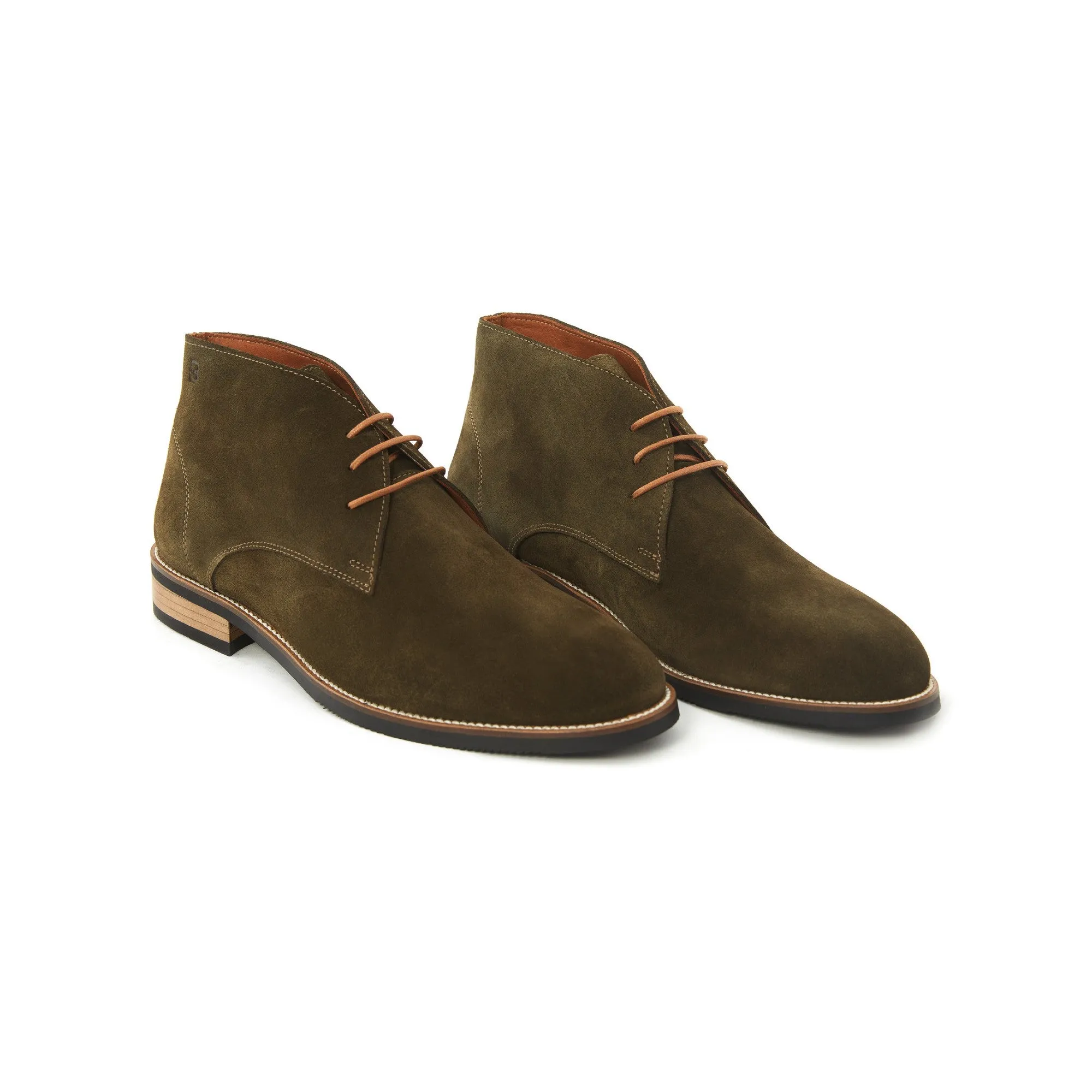 Men's Suede Calf Leather Handmade Derby Boots M10006