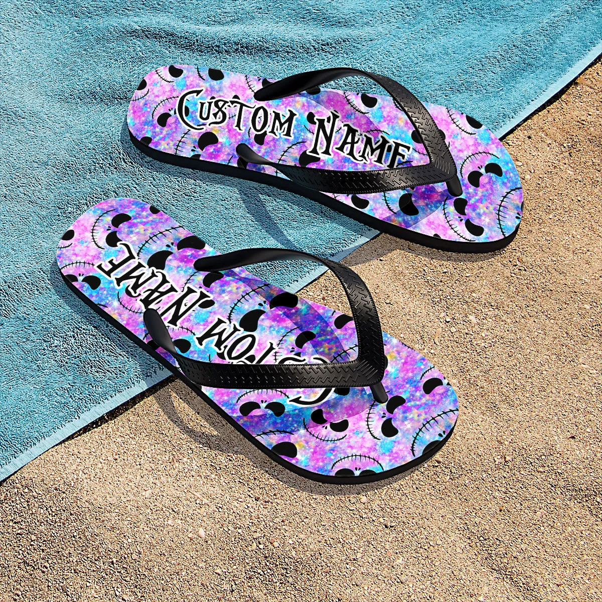 Nightmare Rainbow Flip Flops for Women Beach