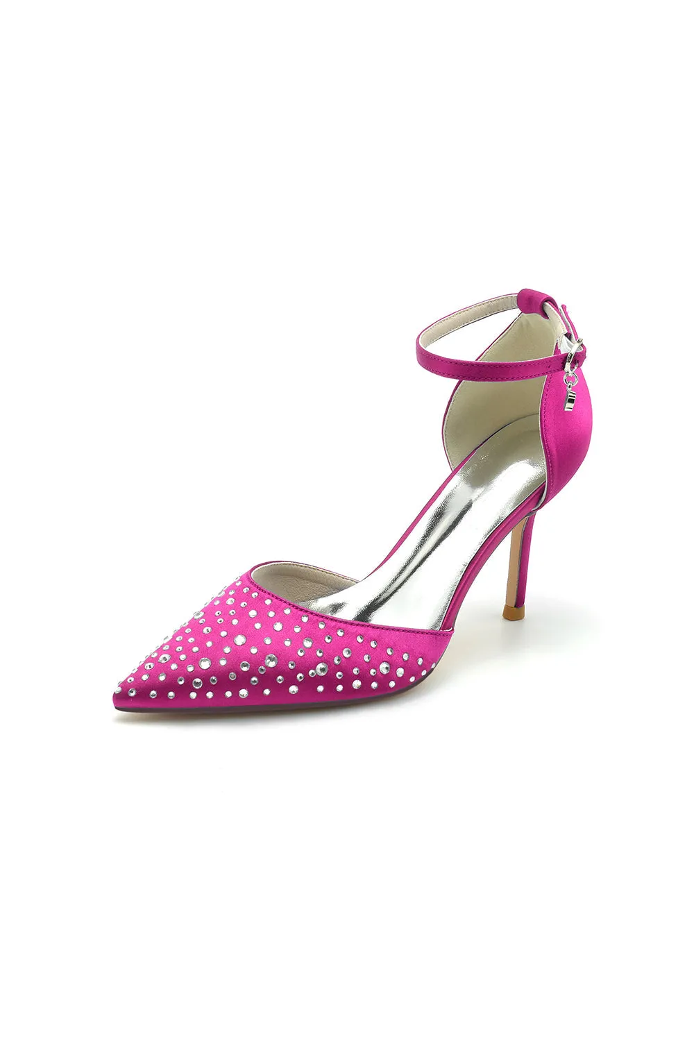 Pointed Toe High Heels with Ankle Strap