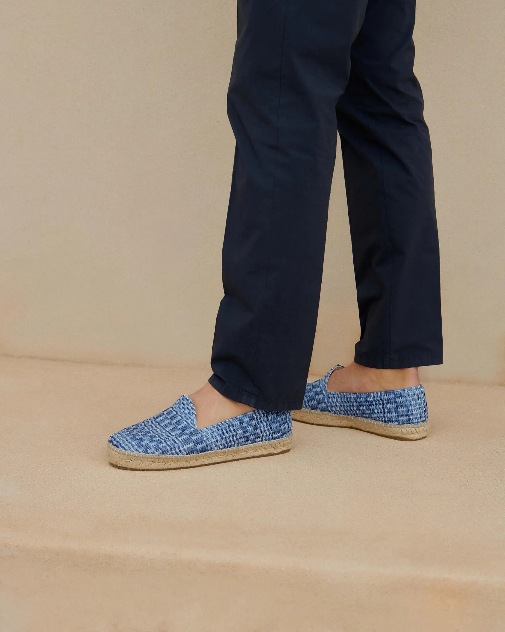 Raffia Pattern Espadrilles - Z08C0 - Yucatán Navy Indigo