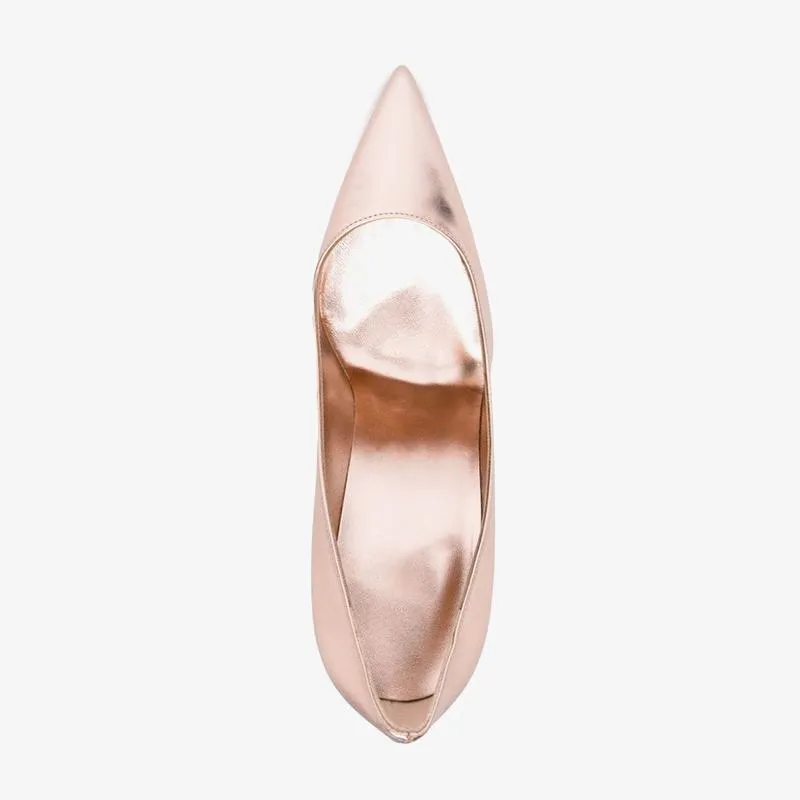 Rose Gold Leather Pump