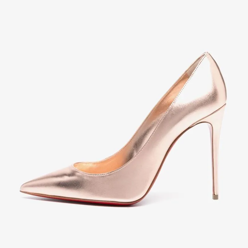 Rose Gold Leather Pump