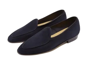 Sagan Classic Loafers in Midnight Navy Asteria Suede with Leather Sole