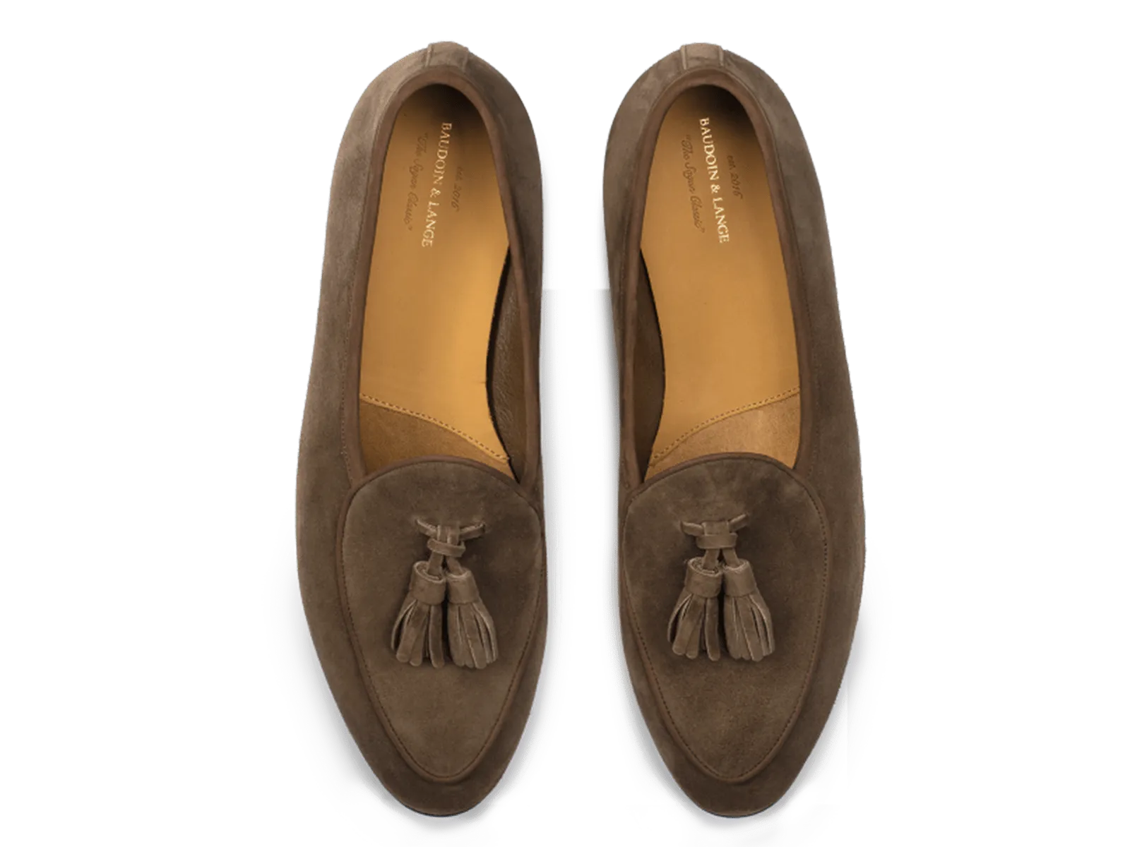Sagan Classic Tassel Loafers in Olivine Green Asteria Suede with Rubber Sole