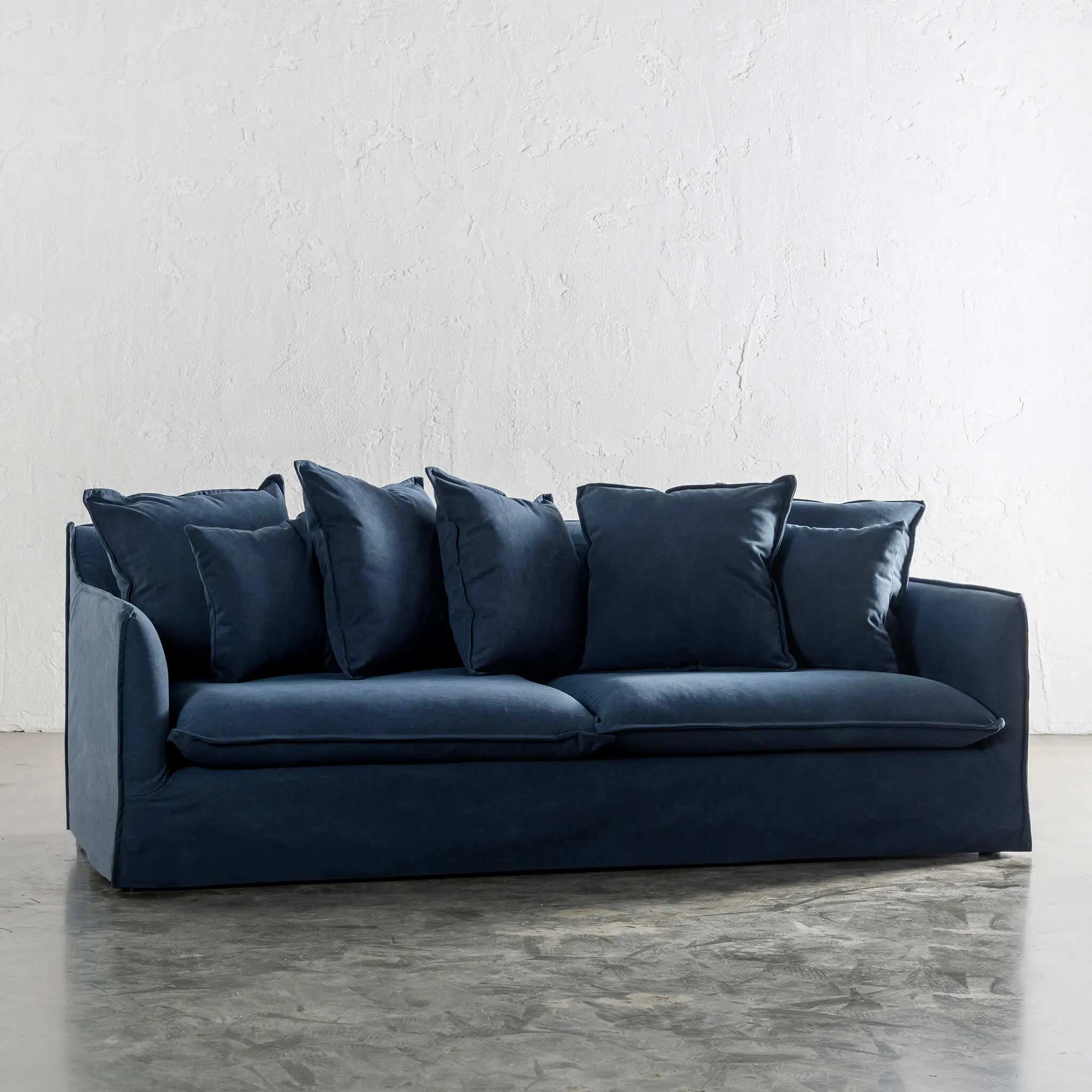 SEVILLA 3 SEATER SLIP COVER SOFA   |  MIDNIGHT DENIM