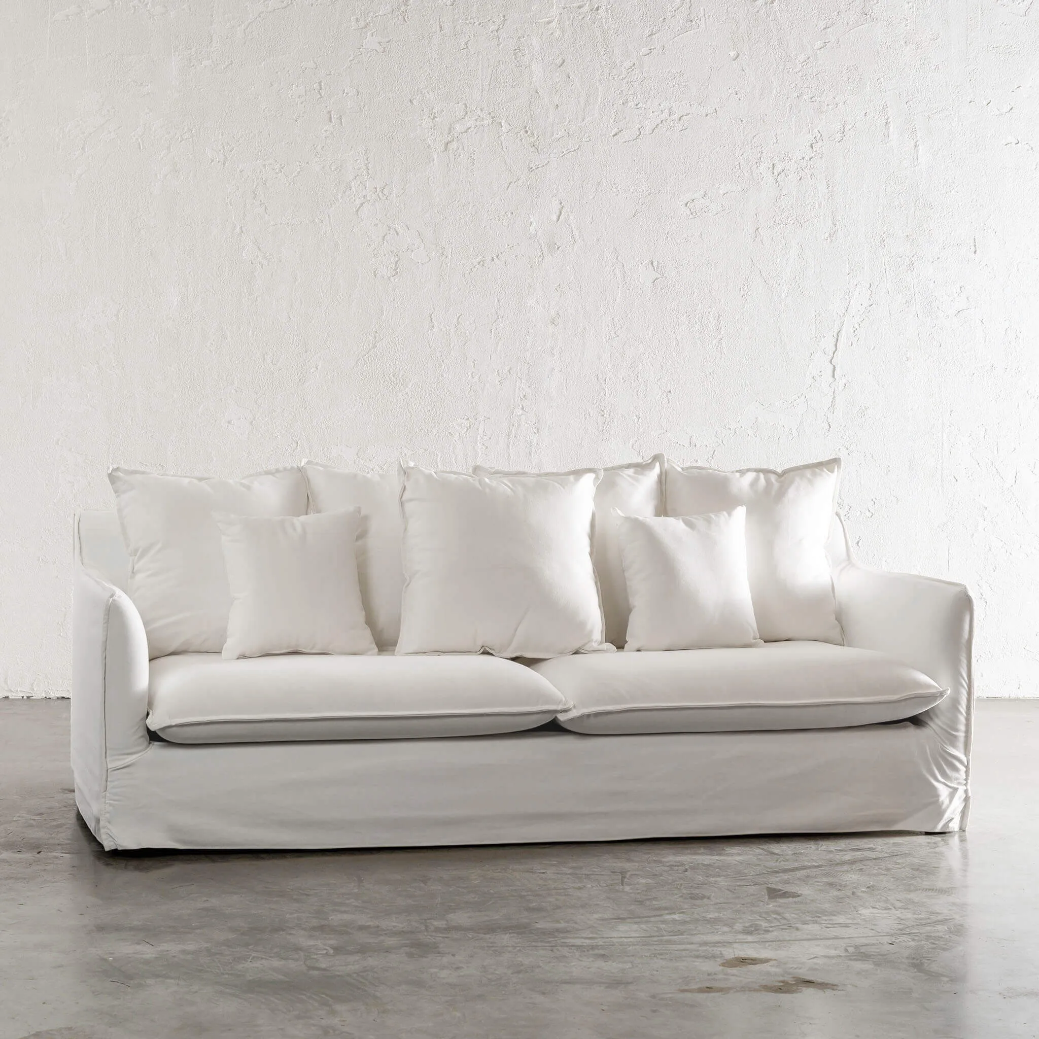SEVILLA 3 SEATER SLIP COVER SOFA   |  POLAR WHITE
