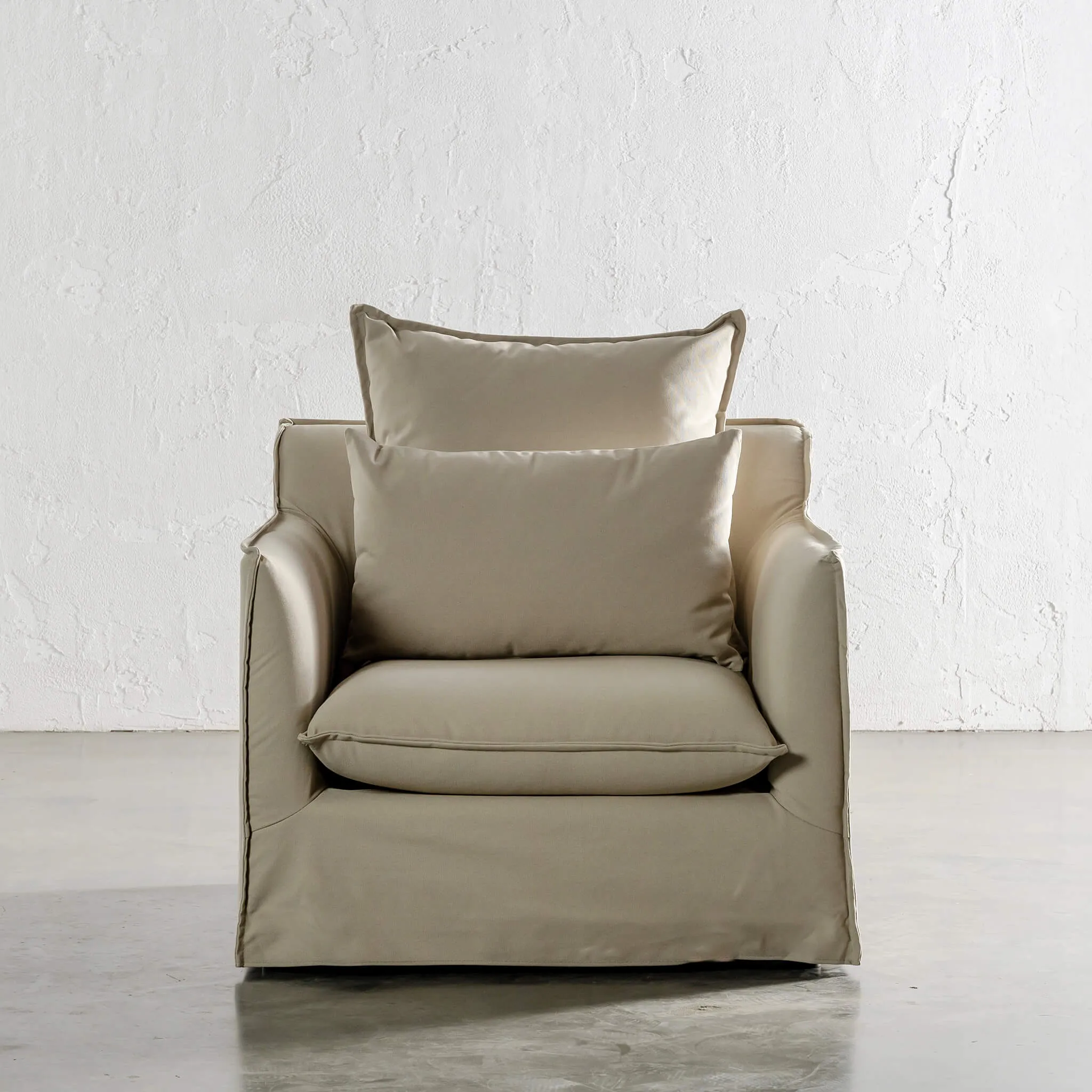 SEVILLA SLIP COVER ARMCHAIR   |  STOWE SAND