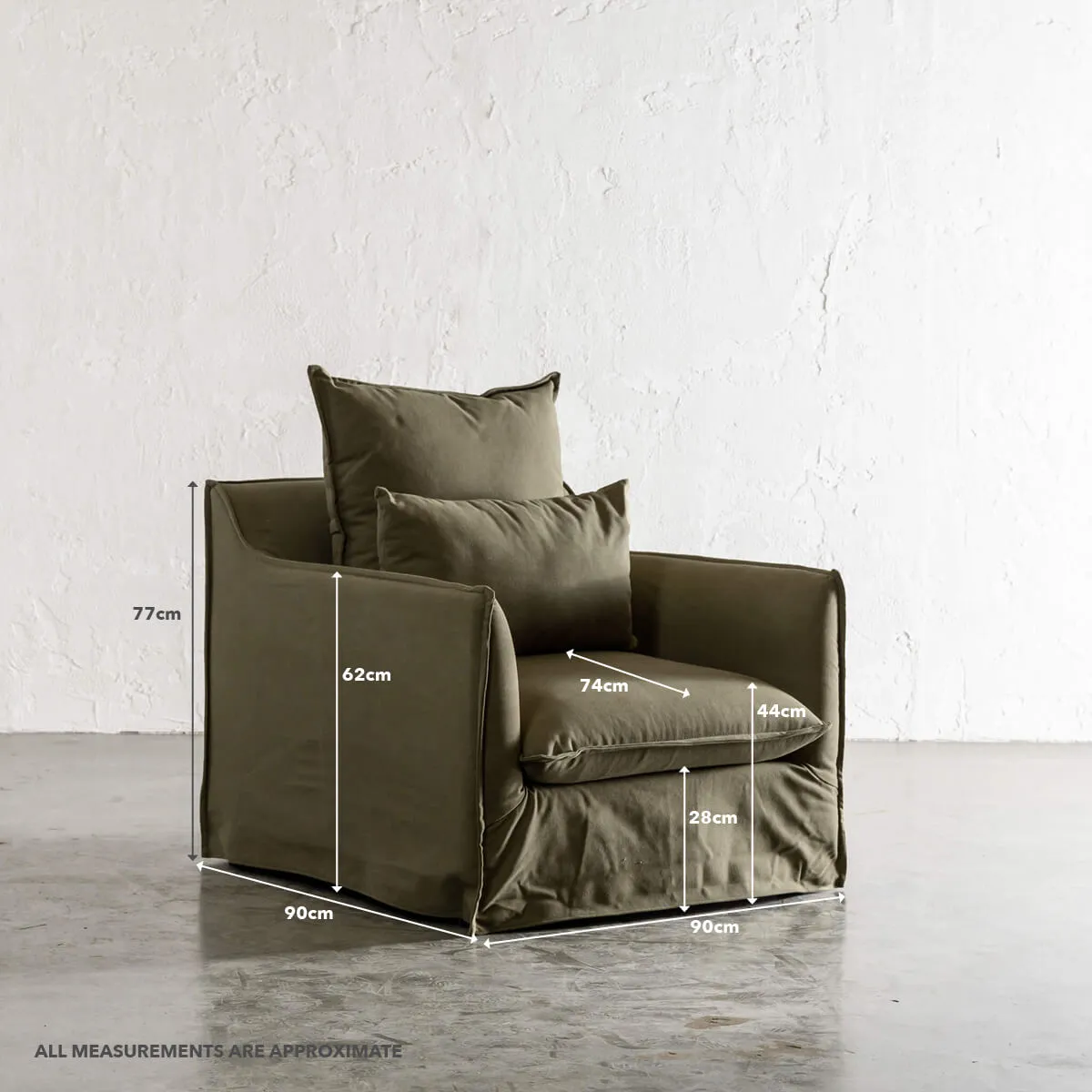 SEVILLA SLIP COVER ARMCHAIR   |  STOWE SAND