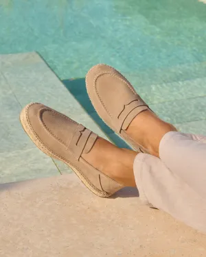 Suede Loafers Espadrilles - W19L0 - Hamptons Vintage Taupe